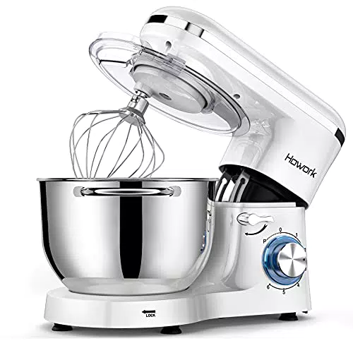 Impastatrice HOWORK, 1500W Impastatrice Planetaria, Robot da cucina grandi 6 velocità con ciotola in acciaio inossidabile da 6
