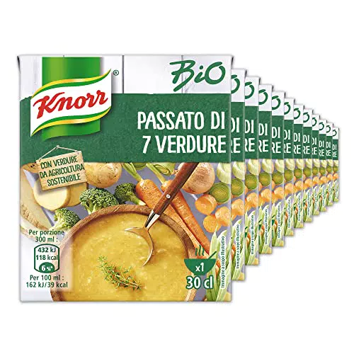 Knorr Passato di 7 Verdure Bio, Maxiformato, 12 pezzi x 300ml