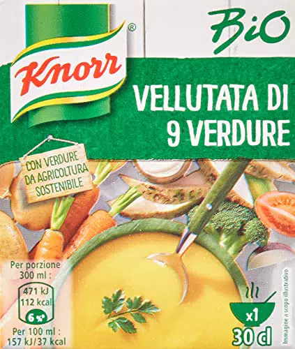 Knorr Vellutata di 9 Vedure Bio, Maxiformato, 12 pezzi x 300 ml