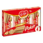 LAGO, Poker Nocciola 4x45g, Wafer con Vellutata Crema alla Nocciola 75% con 3 Strati Friabili di Wafer