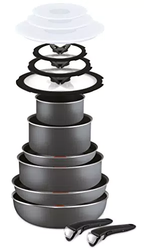 Lagostina Ingenio Essential Batteria di Pentole, Alluminio