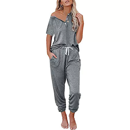 Loalirando Completo Sportivo Donna Tuta Donna Estiva Maglietta a Manica Corta + Pantaloni Sportivi a Vita Alta