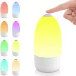 Luce Notturna Bambini Lampada da Comodino Senza Fili Lampada da Tavolo LED 7 Colori RGB Dimmerabile Luce per l'allattamento Funzione di Memoria Timer Luci Notturne per Camera da Letto