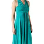Marchio Amazon - TRUTH & FABLE Vestito Midi Halter Donna, Verde, L