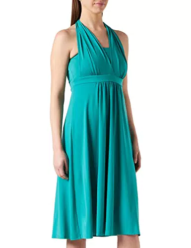 Marchio Amazon - TRUTH & FABLE Vestito Midi Halter Donna, Verde, L