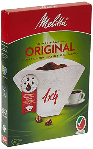 Melitta Original Filtri 1 x 4, Confezione da 40, Bianco