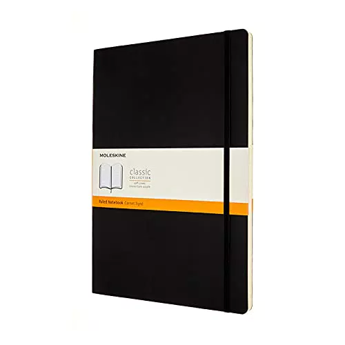Moleskine Classic Notebook, Taccuino a Righe, Copertina Morbida e Chiusura ad Elastico