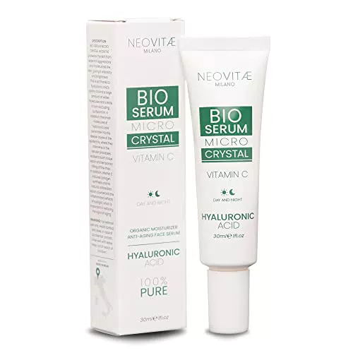 Neovitae - Bio Siero Viso all'Acido Ialuronico Puro 100% con Vitamina C - Biologico
