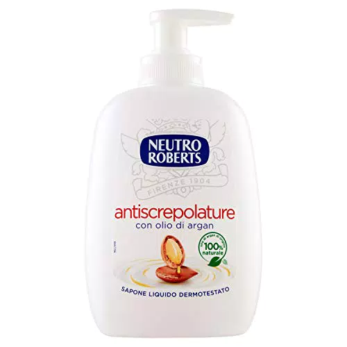 Neutro Roberts Sapone Liquido Antiscrepolature con Olio di Arganapone Liquido per le Mani con Ingredienti Naturali