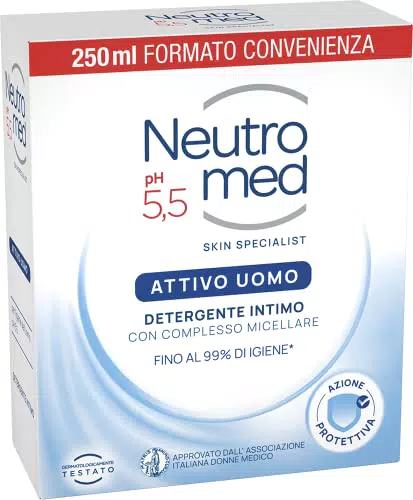 Neutromed Detergente Intimo Attivo per Uomo, 250 ml