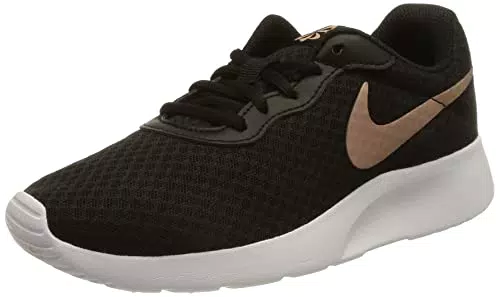 Nike Tanjun, Scarpe da Ginnastica Donna, Nero/Rosso Mtlc Bronzo-Barely Volt-Bianco