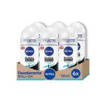 NIVEA Black & White Invisible Fresh Deodorante Roll-on 6 x 50 ml