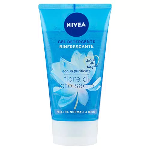 NIVEA Gel Detergente Viso Rinfrescante 150ml, Gel purificante viso con Acqua Purificata e Fiore di Loto