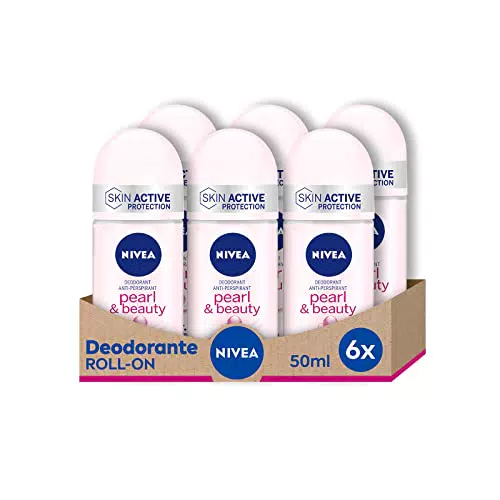 Nivea Pearl & Beauty Deodorante Roll-On in Confezione da 6 x 50 ml