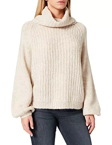 Only Onlscala L/S Rollneck Pullover Knt Maglione, Pumice Stone