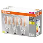OSRAM LED BASE Classic A75, lampade LED a filamento chiaro in vetro per base E27
