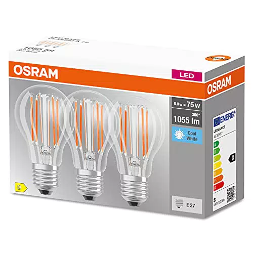 OSRAM LED BASE Classic A75ampade LED A Filamento Chiaro In Vetro Per Base E27
