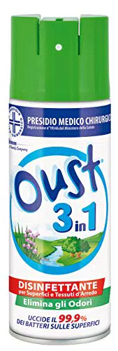 Oust 3 in 1 Spray Disinfettante, per Superfici e Tessuti
