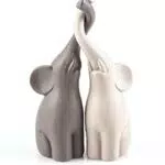 pajoma - Coppia di Statuette in Ceramica a Forma di elefantini