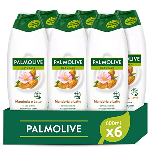 Palmolive, Bagnoschiuma Naturals, Bagnodoccia Crema Per Il Corpo Con Latte e Mandorla