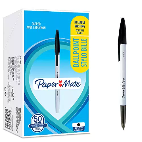 Paper Mate O45 Penne a Sfera, Punta Fine 1.0 mm, Inchiostro Nero