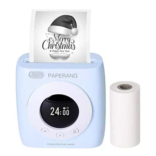 PAPERANG P2S Mini stampante tascabile BT Wireless stampante termica portatile portatile 300dpi per ricevute di foto Memo Note Label Sticker con funzione orologio compatibile con Android iOS Windows