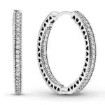Pendientes Aro Pandora 296319CZ Plata Corazones Clásicos Grandes