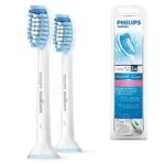 Philips Sonicare HX6052/07 Pack da 2 Testine di Ricambio S Sensitive per Spazzolino Elettrico Sonico