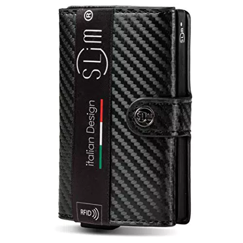 SLim Porta Carte di Credito Schermato Portafoglio Uomo Rfid Portatessere Anticlonazione Donna Portacarte Uomo