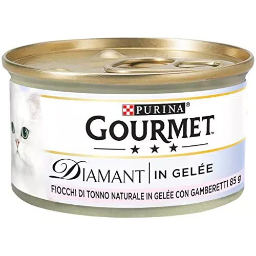 Purina Gourmet Diamant Umido Gatti Fiocchi di Tonno in Gelée con Gamberetti