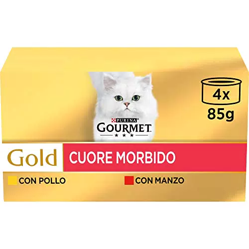 Purina Gourmet Gold Cuore Morbido Umido Gatto con Manzo e Pollo
