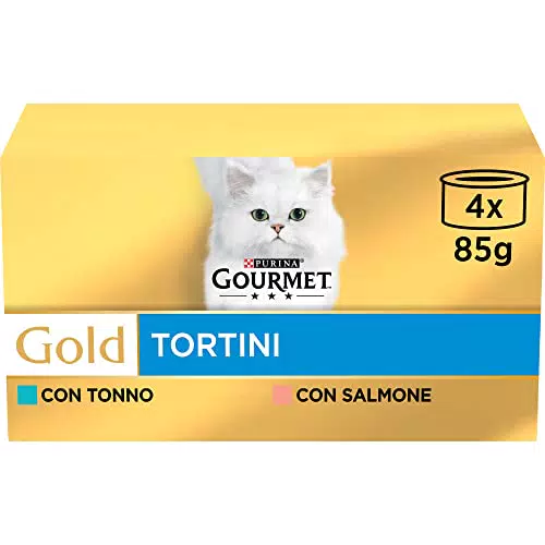 Purina Gourmet Gold Tortini Cibo Umido Gatto con Salmone e Tonno
