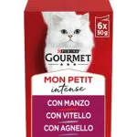 Purina Gourmet Mon Petit Umido Gatto con Manzo, Vitello e Agnello
