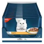 Purina Gourmet Perle Duetti con Carni Cibo Umido per Gatti con Manzo e Pollo