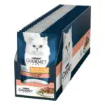 Purina Gourmet Perle Filettini in Salsa Cibo Umido per Gatti con Salmone 26 Buste da 85g
