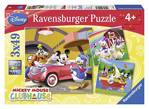 Ravensburger 92475 Tutti amano Topolino Puzzle 3x49 pezzi