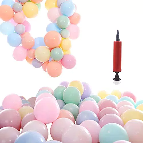 REYOK 100 Pezzi Palloncini, Macaroon Balloons Lattice Lungo DIY Lattice Palloncini con Pompa