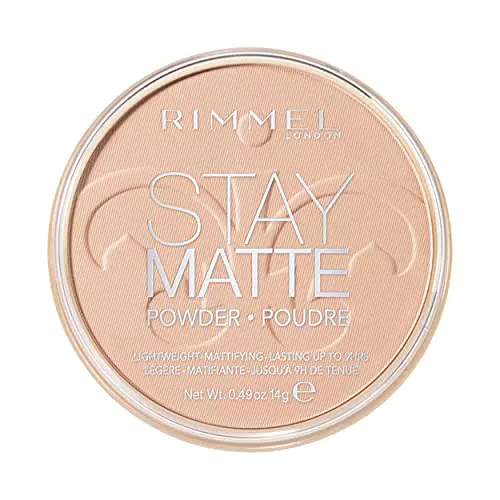 Rimmel London Cipria Compatta Stay Matte - Polvere Opacizzante a Lunga Tenuta per Pelli Grasse e Miste - Peach Glow - 14 g