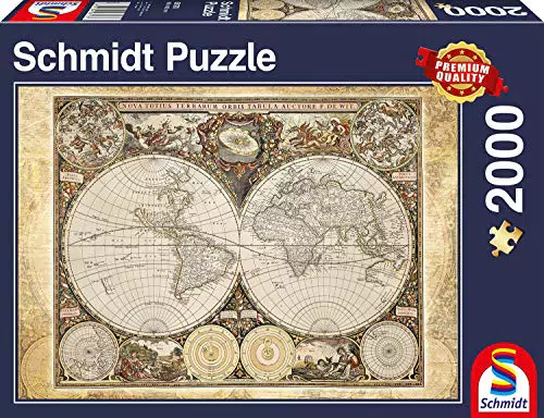 Schmidt Mappamondo Storico, Puzzle, 2000 Pezzi, Colore Multicolore