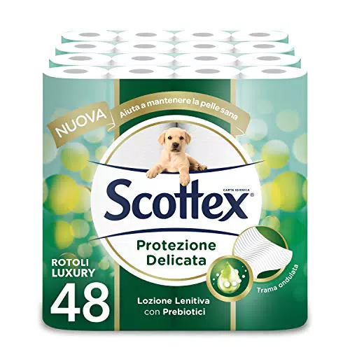 Scottex Carta Igienica Protezione Delicata, Confezione Da 48 Rotoli