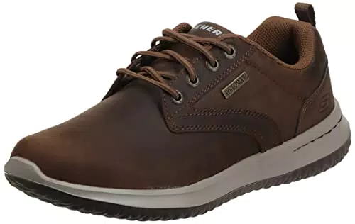 Skechers Delson-Antigo, Scarpe Stringate Uomo, Brown Dark CDB