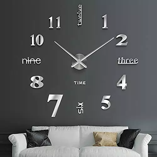 SOLEDI Orologio da Parete Fai da Te Orologio da Muro Adesivo Facile da Montare Moderno Orologio da Parete Silenzioso Usato per Decorare la Parete Vuota di Casa