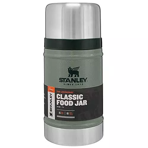 Stanley Classic Legendary Food Jar 0, 94L / 1 qt Hammertone Green Thermos per Alimenti in Acciaio Inossidabile Senza BPA - Mantiene il Caldo per 20 Ore - Lavabile in Lavastoviglie