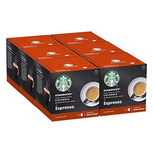 Starbucks Single Origin Colombia di Necafe Dolce Gusto Caffè Dalla Tostatura Media 6 Confezioni da 12 Capsule