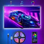 Strisce LED USB, Romwish 3M retroilluminazione LED TV con controllo da APP striscia LED RGB per TV da 40 pollici-60 pollici