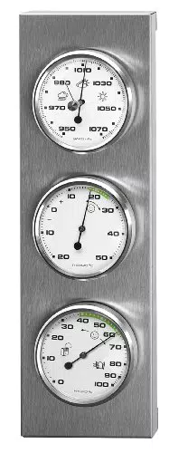 Sunartis 3-4013 THB197 Stazione metereologica in acciaio INOX con barometro