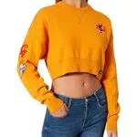 Superdry Varsity Crop Cotton Crew Casual Donna, Giallo