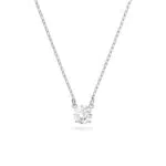 Swarovski Collana Attract, Taglio tondo, Bianca, Placcato rodio