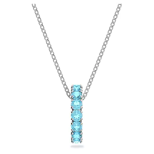Swarovski Exalta Collana Elegante, con Anello di Cristalli Swarovski Blu Mare