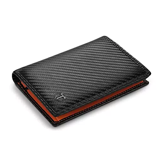 TEEHON Portafoglio Uomo RFID Blocking Pelle Carbonio con 11 Porta Carte di Credito